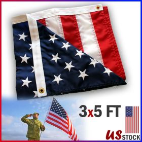 American US Flag Heavy Duty Nylon Double Stitching Embroidered USA Banner Flags