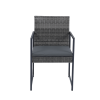 9 Pieces Patio Dining Sets Outdoor Space Saving Rattan Chairs with Glass Table Top Grey Wicker + Dark Grey Cushion