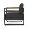 Outdoor Club Chair, Black + Natural + Dark Gray