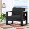 Outdoor Club Chair, Black + Natural + Dark Gray