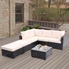 7 Pieces Outdoor Patio Furniture Set,Sectional Conversation Sofa Consisted Of Corner Chairs,Ottomans And Glass Top Table,All Weather PE Rattan and Ste