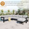 U-shaped multi-person outdoor sofa set, suitable for gardens, backyards, and balconies.