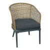 Outdoor Wicker Chairs and Table Bistro Conversation Furniture Set, 3 Pieces for Porch, Balcony, Deck, Patio, Backyard, Natural Color