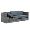 Patio Furniture, Outdoor Furniture, Seasonal PE Wicker Furniture,5 Set Wicker Furniture With Plywood Coffee Table,with lift TOP Coffee Table,with Loun