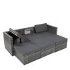 Patio Furniture, Outdoor Furniture, Seasonal PE Wicker Furniture,5 Set Wicker Furniture With Plywood Coffee Table,with lift TOP Coffee Table,with Loun