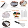 7Pcs Griddle Accessories Kit Stainless Steel BBQ Grilling Utensil Tools Outdoor Barbecue Griddle Spatulas Set