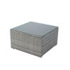 6 Pieces PE Rattan sectional Outdoor Furniture Cushioned Sofa set Grey Wicker, Dark Grey Cushion