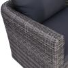 7 Piece Patio Sofa Set with Cushions & Pillows Poly Rattan Gray