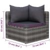 7 Piece Patio Sofa Set with Cushions & Pillows Poly Rattan Gray