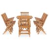 9 Piece Folding Patio Dining Set Solid Teak Wood