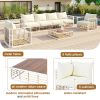 TOPMAX Modern Minimalist 7-Piece Metal Patio Sectional Sofa Set, All-Weather Garden Conversational Furniture Set with Thick Cushions and Coffee Table