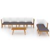 8 Piece Patio Lounge Set with Cushions Solid Acacia Wood