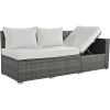 TOPMAX Outdoor 6-Piece All Weather PE Rattan Sofa Set, Garden Patio Wicker Sectional Furniture Set with Adjustable Seat, Storage Box, Removable Covers