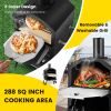 2-Layer Pizza Oven with Removable Cooking Rack and Folding Legs