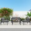 Aluminum Modern 4 Piece Sofa Seating Group For Patio Garden Outdoor