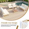 TOPMAX Modern Minimalist 7-Piece Metal Patio Sectional Sofa Set, All-Weather Garden Conversational Furniture Set with Thick Cushions and Coffee Table