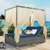 [Not allowed to sell to Wayfair]Adjustable Sun Bed With Curtain; High Comfort; With 3 Colors