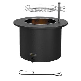 Outsunny 2-in-1 Smokeless Fire Pit, BBQ Grill, 25" Portable Wood Burning Firepit with Cooking Grate, Ash Tray & Poker, Low Smoke Camping Bonfire Stove (Color: as Pic)