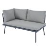 TOPMAX Modern Outdoor 3-Piece PE Rattan Sofa Set All Weather Patio Metal Sectional Furniture Set with Cushions and Glass Table for Backyard, Poolside,