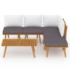 6 Piece Patio Lounge Set with Cushions Solid Acacia Wood