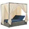 [Not allowed to sell to Wayfair]Adjustable Sun Bed With Curtain; High Comfort; With 3 Colors