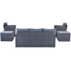 GO 6-piece All-Weather Wicker PE rattan Patio Outdoor Dining Conversation Sectional Set with coffee table, wicker sofas, ottomans, removable cushions